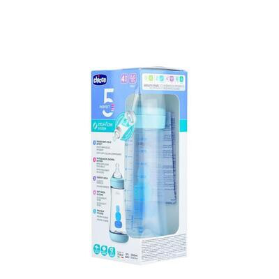 CHICCO BIBERON ANTICOLICO PERFECT 5 TETINA SILICONA +4M AZUL