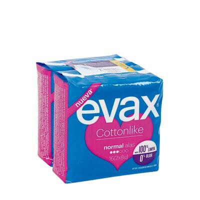 COMPRESAS EVAX COTTONLIKE ALAS NORMAL 16