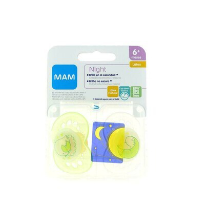 MAM CHUPETE NIGHT LATEX +6M 2UNIDADES