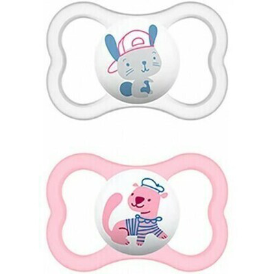 MAM CHUPETE AIR SILICONA +6M 2UNIDADES ROSA