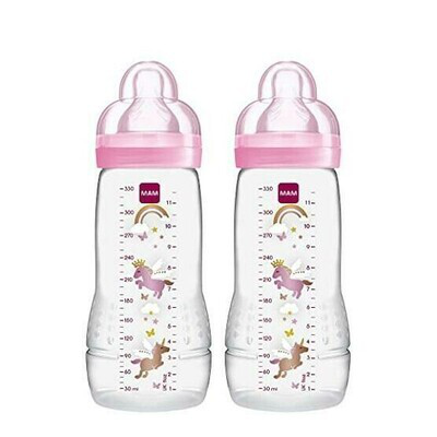 MAM BIBERON EASY ACTIVE BABY BOTTLE +4M 330ML ROSA