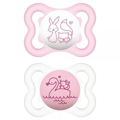 MAM CHUPETE AIR SILICONA +0M 2UNIDADES ROSA