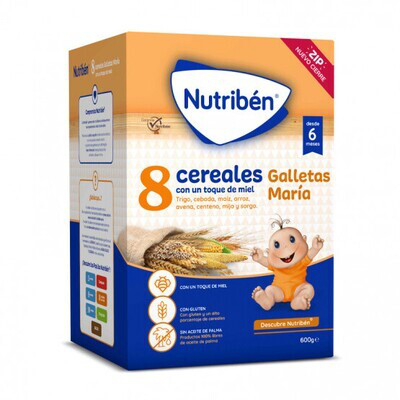 NUTRIBEN 8 CEREALES MIEL GALLETAS  600 G
