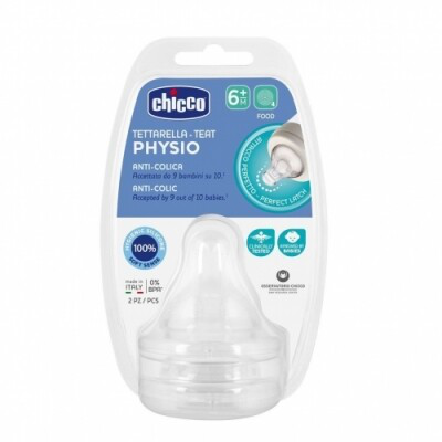 CHICCO TETINA ANTICOLICO SILICONA FLUJO PAPILLA +6M