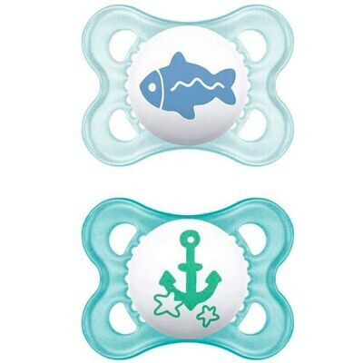 MAM CHUPETE ORIGINAL SILICON 0-6M 2 UNIDADES AZUL