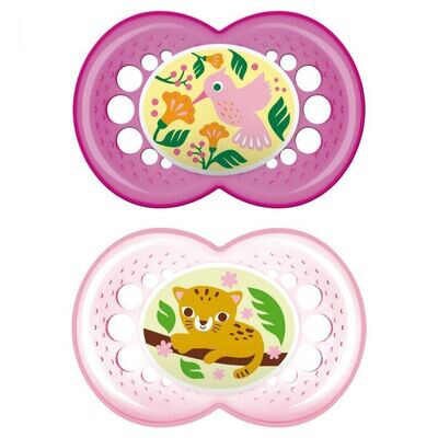 MAM CHUPETE ORIGINAL SILICONA +16M 2 UNIDADES ROSA