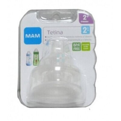 MAM TETINA SILICONA +2M FLUJO MEDIO 2 UNIDADES