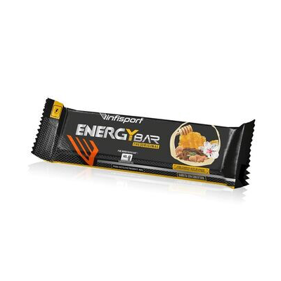INFISPORT ENERGY BAR CHOCOLATE BLANCO ALMENDRAS PASAS Y MIEL 40 g