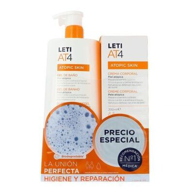LETI AT4 PACK GEL DE BAÑO 750 ML + CREMA CORPORAL 200 ML