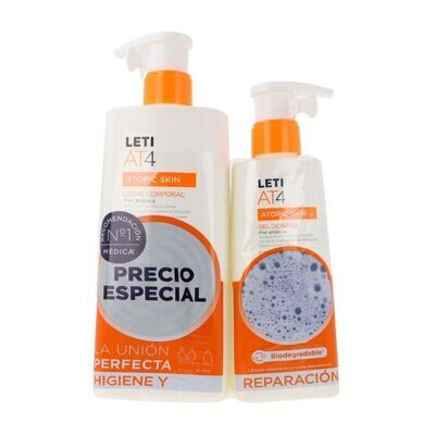 LETI AT4 PACK LECHE CORPORAL 500 ML + GEL DE BAÑO 250 ML