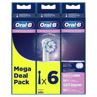 ORAL B RECAMBIO SENSITIVE CLEAN 6 UNIDADES