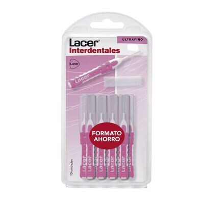 CEPILLO LACER INTERDENTAL 10 UNIDADES ULTRAFINO RECTO