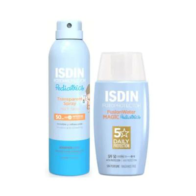 ISDIN PACK PEDIATRICO SPRAY TRANSPARENTE 200 ML + FUSION WATER PEDIATRICO 50 ML