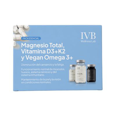 IVB PACK ESENCIALES (MAGNESIO TOTAL, VEGAN OMEGA 3+, VITAMINA D3+K2