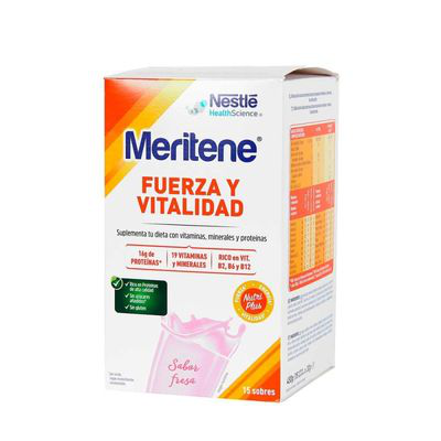 MERITENE POLVO FRESA 15 SOBRES