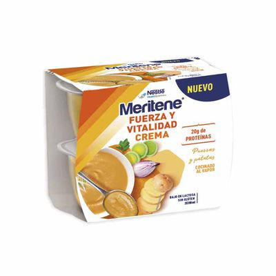 MERITENE FUERZA Y VITALIDAD CREMA PUERRO Y PATATAS 2 TARROS