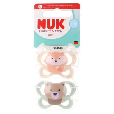 NUK CHUPETE SILICONA  PERFECT MATCH AIR 0 - 2 MESES 2 UNIDAD