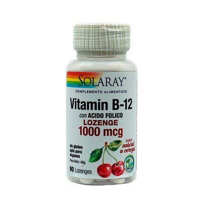 SOLARAY VIT B12  AC FOLICO 90COM 1000MCG DISP