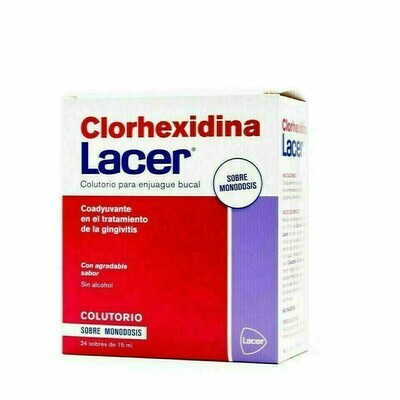 LACER COLUTORIO CLORHEXIDINA 15 ML X 24 SOBRES M