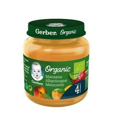 NESTLE GERBER ORGANIC MANZANA MELOCOTON ALBARICOQUE 125 G