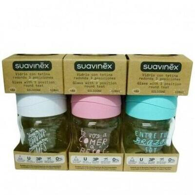 SUAVINEX BIBERON VIDRIO BOCA ANCHA PREMIUM120 ML