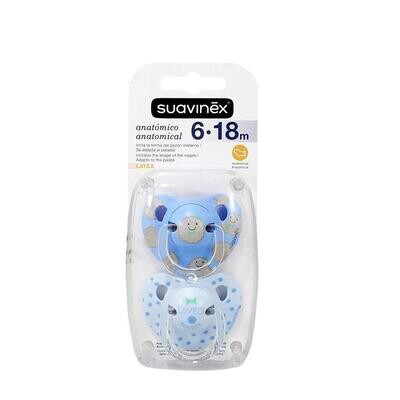 SUAVINEX CHUPETE LATEX ANATOMICO 6-18M 2U