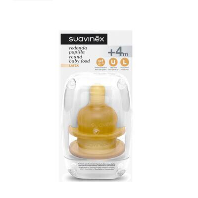 SUAVINEX TETINA LATEX PAPILLA ANCHA   4M 2U