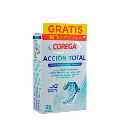COREGA ACCION TOTAL LIMPIADOR LIMPIEZA PROTESIS DENTAL 66 TABLETAS