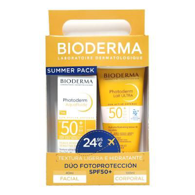 BIODERMA PHOTODERM PACK VIAJE FACIAL AQUAFLUIDE 40ML   CORPORAL 100ML