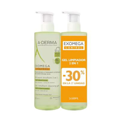 A-DERMA EXOMEGA CONTROL GEL LIMP 2 EN 1 PACK