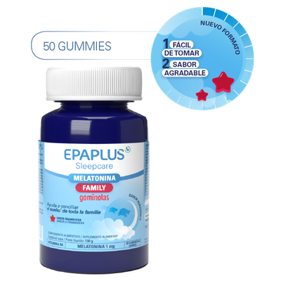 EPAPLUS SLEEPCARE MELATONINA FAMILY GUMMIES 50 GOMINOLAS SABOR FRAMBUESA