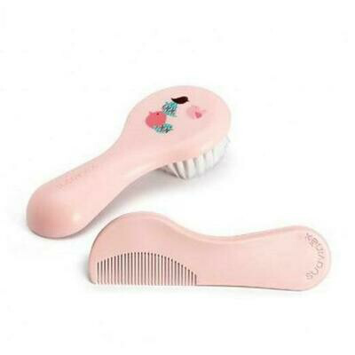 SUAVINEX SET CEPILLO PEINE ROSA DECORADO