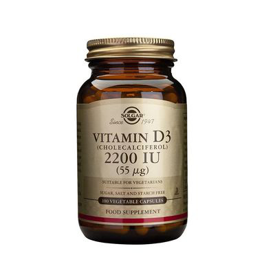 SOLGAR VITAMINA D3 COLECALCIFEROL 2200 UI 100 CAPSULAS VEGETALES