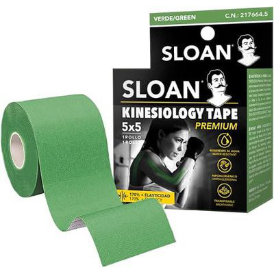 SLOAN KINESIOLOGY TAPE 1 ROLLO 5 M X 5 CM COLOR VERDE