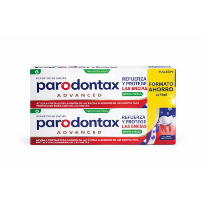 PARODONTAX REFUERZA Y PROTEGE LAS ENCIAS DENTIFRICO 2 TUBOS 75 ML SABOR MENTA FRESCA