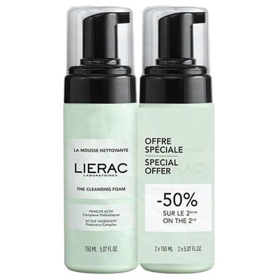 LIERAC DESMAQUILLANTE ESPUMA LIMPIADORA PACK 2ª -50%