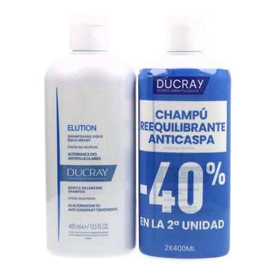 DUCRAY CHAMPÚ ELUTION REEQUILIBRANTE ANTICASPA DUPLO 400ML